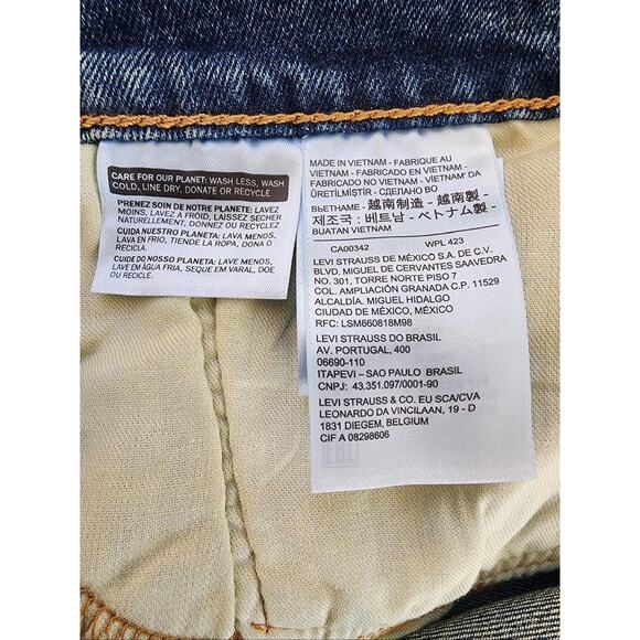 Levis 505 Jeans Mens 40x30 Blue Medium Wash Straight Leg Stretch Denim Classic - Picture 6 of 15